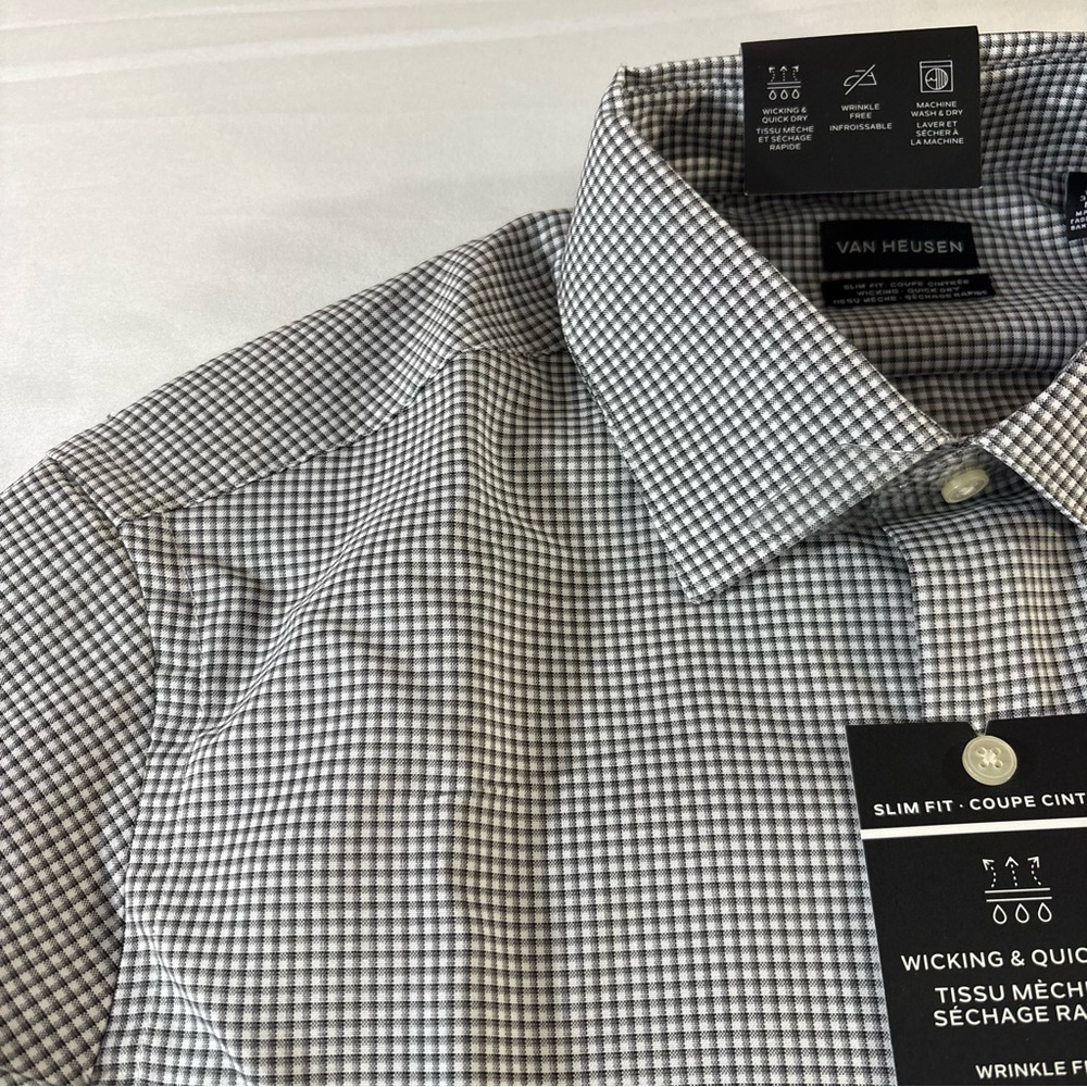 Men's Van Heusen Dress Shirt Slim Fit /wrinkle free Size M - Picture 8 of 12